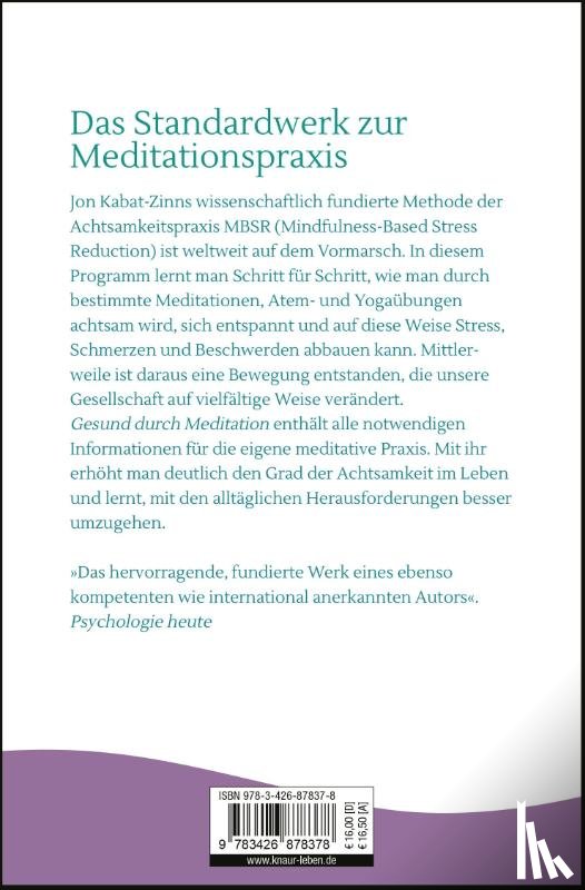 Kabat-Zinn, Jon - Gesund durch Meditation