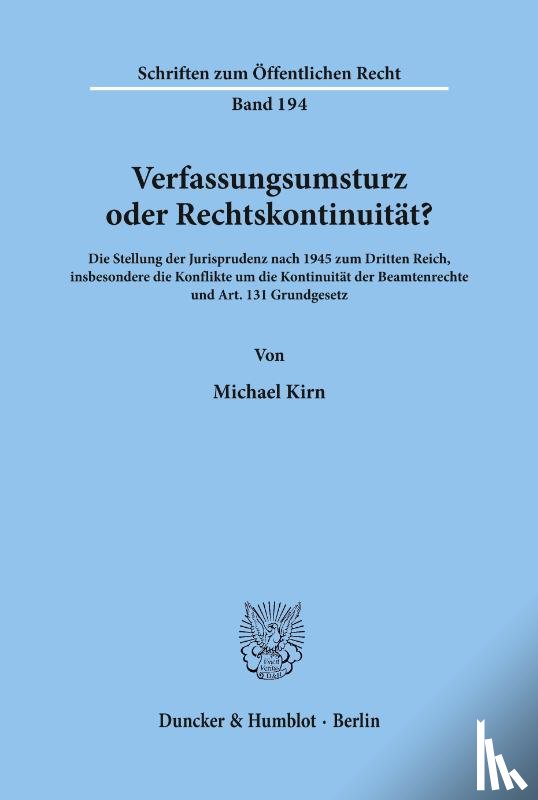 Kirn, Michael - Verfassungsumsturz oder Rechtskontinuität?