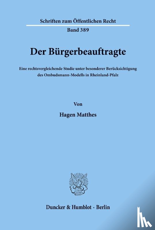 Matthes, Hagen - Der Bürgerbeauftragte.