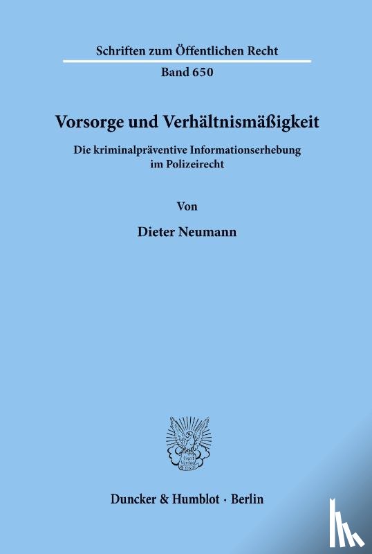 Neumann, Dieter - Vorsorge und Verhältnismäßigkeit.