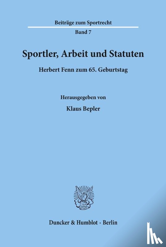  - Sportler, Arbeit und Statuten.