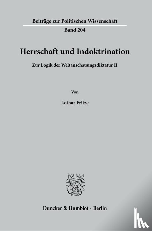 Fritze, Lothar - Herrschaft und Indoktrination