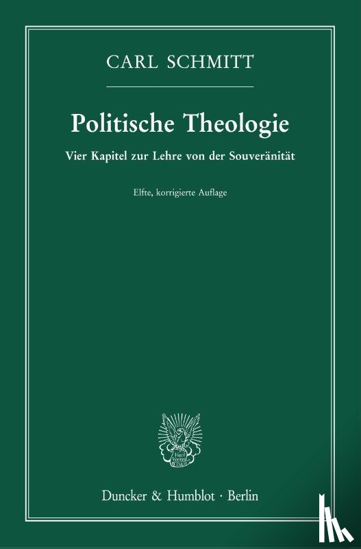 Schmitt, Carl - Politische Theologie.