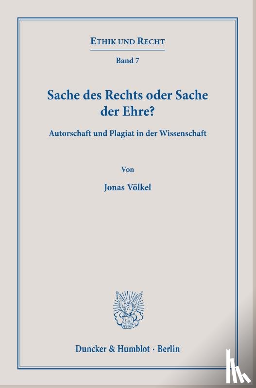 Völkel, Jonas - Sache des Rechts oder Sache der Ehre?