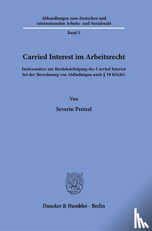 Pretzel, Severin - Carried Interest im Arbeitsrecht