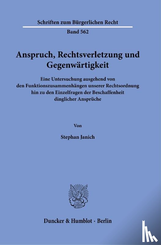Janich, Stephan - Anspruch, Rechtsverletzung und Gegenwärtigkeit