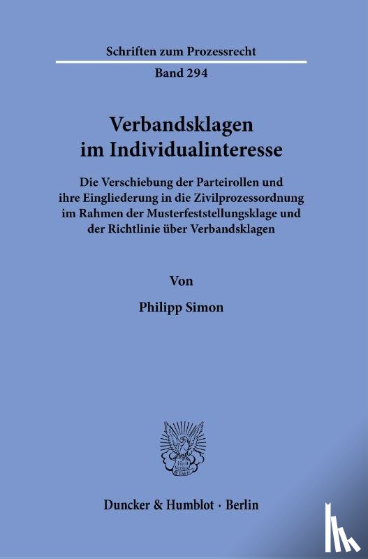 Simon, Philipp - Verbandsklagen im Individualinteresse.