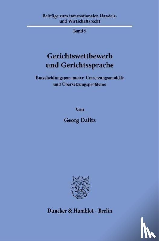 Dalitz, Georg - Gerichtswettbewerb und Gerichtssprache