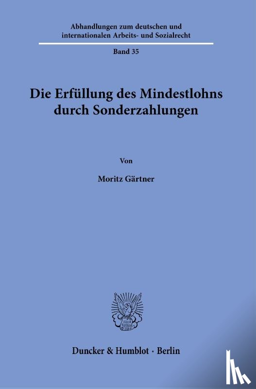 Gärtner, Moritz - Die Erfüllung des Mindestlohns durch Sonderzahlungen