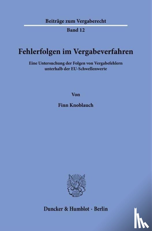 Knoblauch, Finn - Fehlerfolgen im Vergabeverfahren