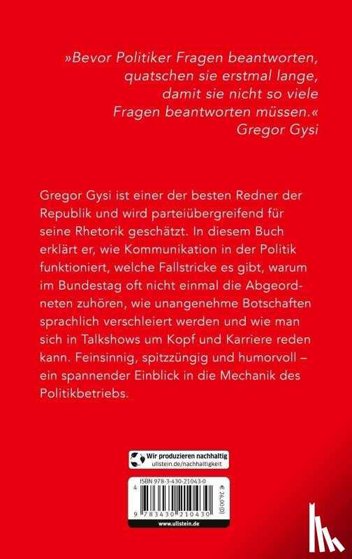 Gysi, Gregor - Was Politiker nicht sagen