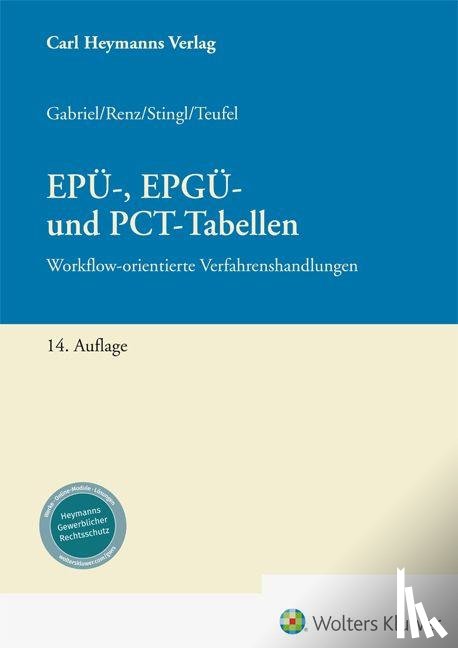 Gabriel, Markus, Stingl, Torben, Renz, Christian, Teufel, Benjamin - EPÜ-, EPGÜ- und PCT-Tabellen