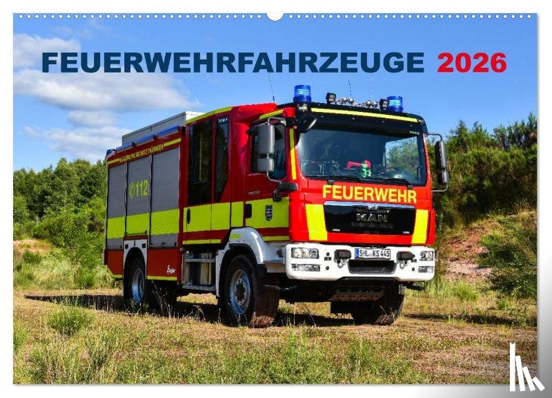 Photoart & Medien Marcus Heinz, Mh - Feuerwehrfahrzeuge (Wandkalender 2026 DIN A2 quer), CALVENDO Monatskalender