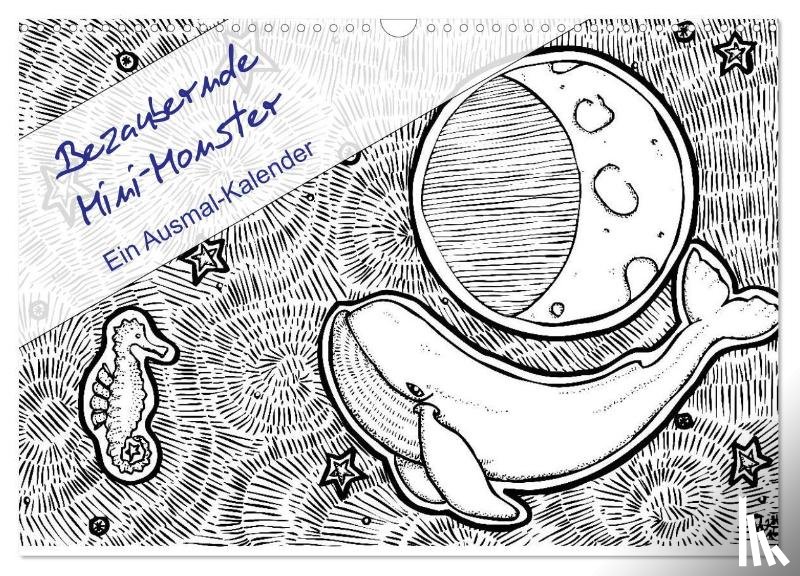 Zabel, Benita - Bezaubernde Mini-Monster - Ein Ausmal-Kalender (Wandkalender 2026 DIN A3 quer), CALVENDO Monatskalender