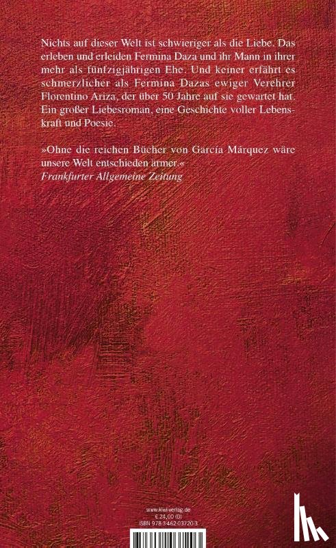 García Márquez, Gabriel - Liebe in den Zeiten der Cholera