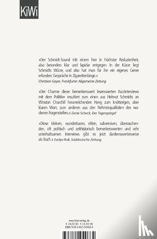 Schmidt, Helmut, di Lorenzo, Giovanni - Auf eine Zigarette mit Helmut Schmidt