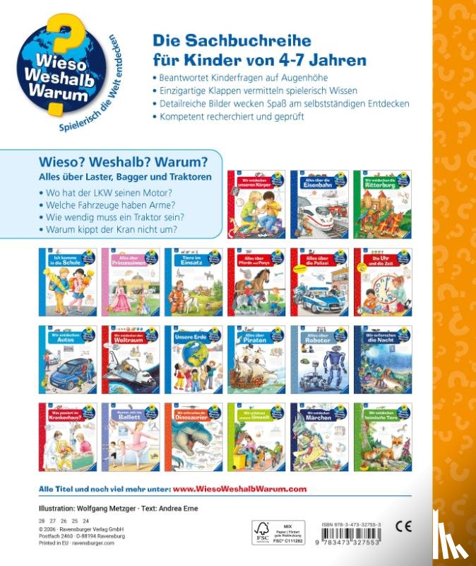 Erne, Andrea - Wieso? Weshalb? Warum?, Band 38: Alles über Laster, Bagger und Traktoren