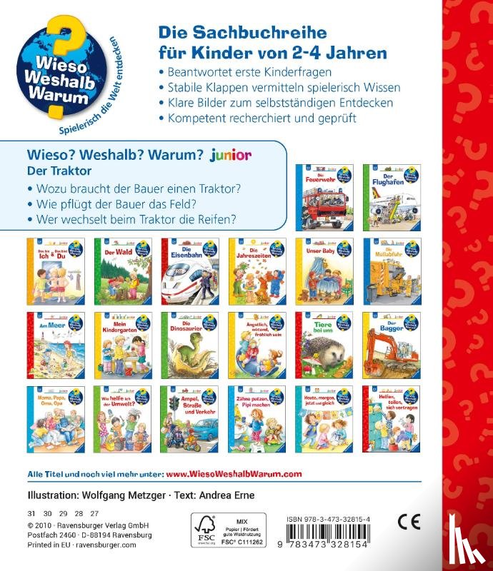 Erne, Andrea - Wieso? Weshalb? Warum? junior, Band 34: Der Traktor