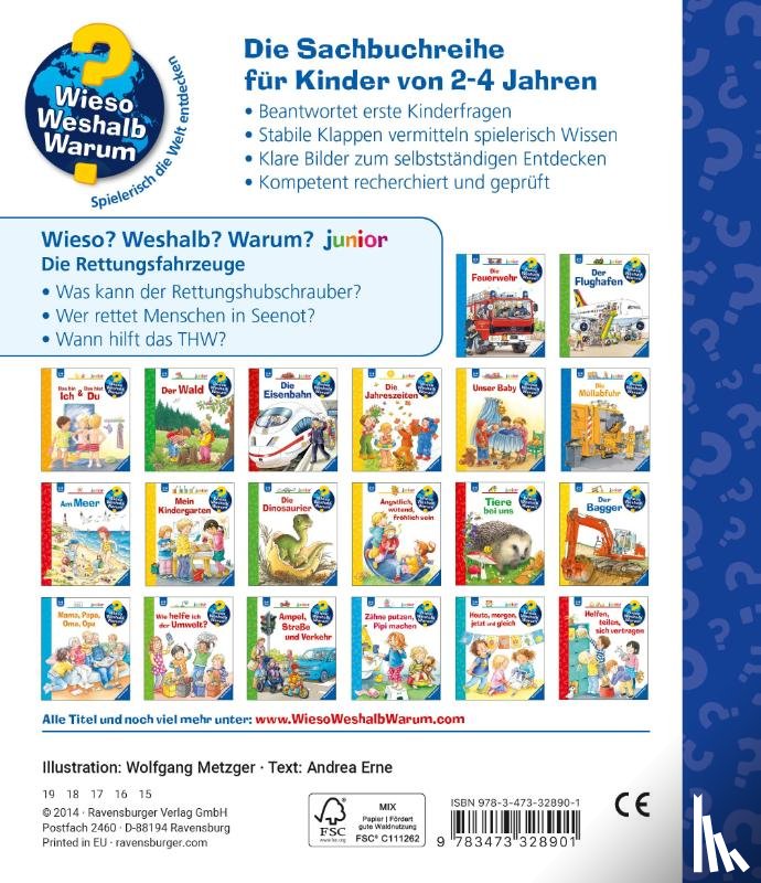 Erne, Andrea - Wieso? Weshalb? Warum? junior, Band 23: Die Rettungsfahrzeuge