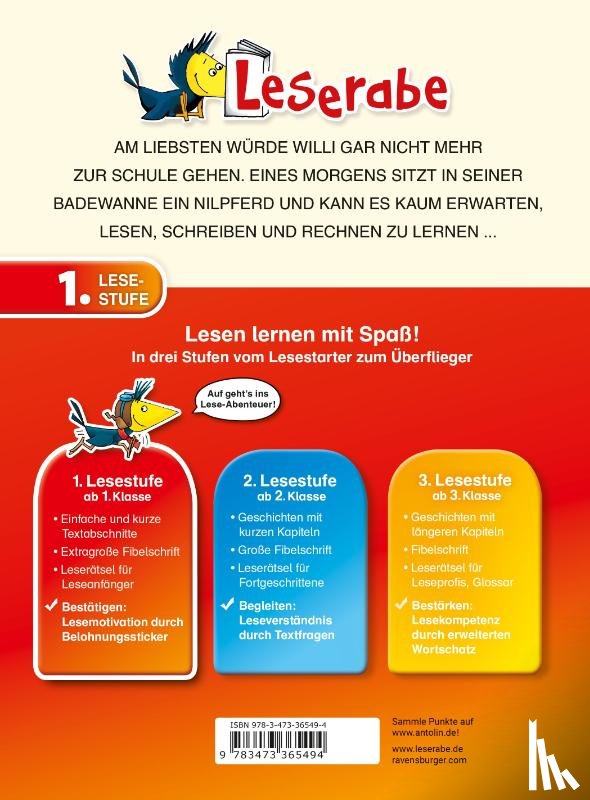 Hula, Saskia - EIN NILPFERD IN DER BADEWANNE - Leserabe 1. Klasse - Erstlesebuch für Kinder ab 6 Jahren