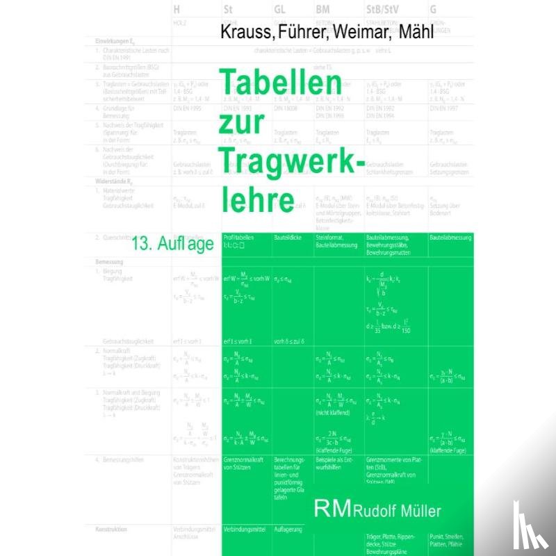 Mähl, Florian, Krauss, Franz, Weimar, Thorsten, Führer, Wilfried - Tabellen zur Tragwerklehre