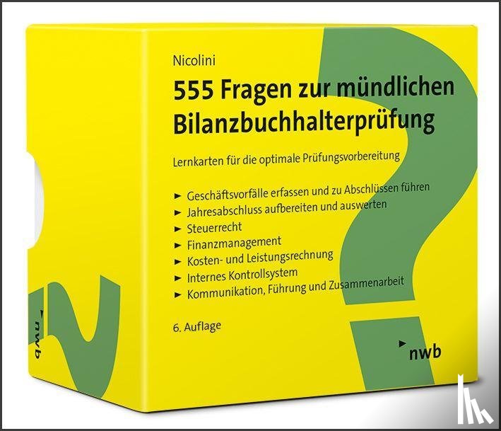 Nicolini, Hans J. - 555 Fragen zur mündlichen Bilanzbuchhalterprüfung
