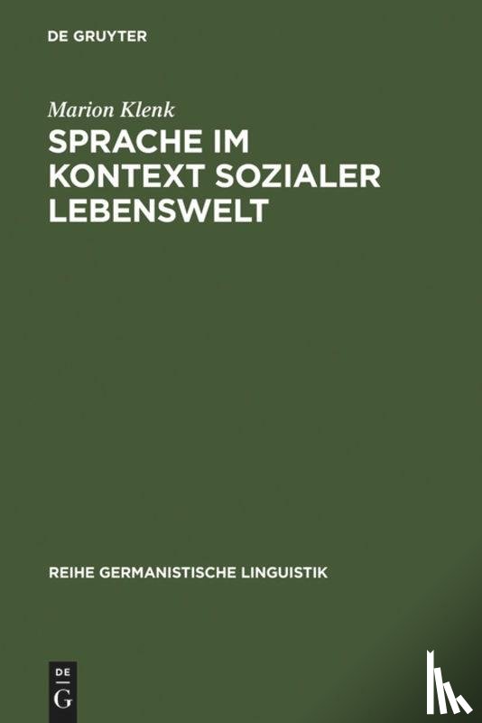 Klenk, Marion - Sprache im Kontext sozialer Lebenswelt