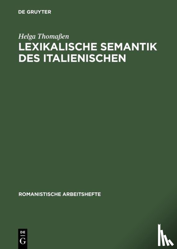Thomassen, Helga - Lexikalische Semantik des Italienischen