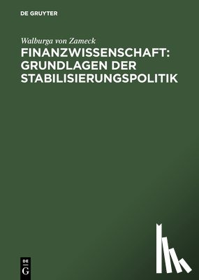 Zameck, Walburga Von - Finanzwissenschaft
