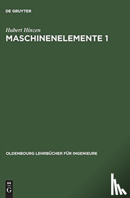 Hinzen, Hubert - Maschinenelemente 1