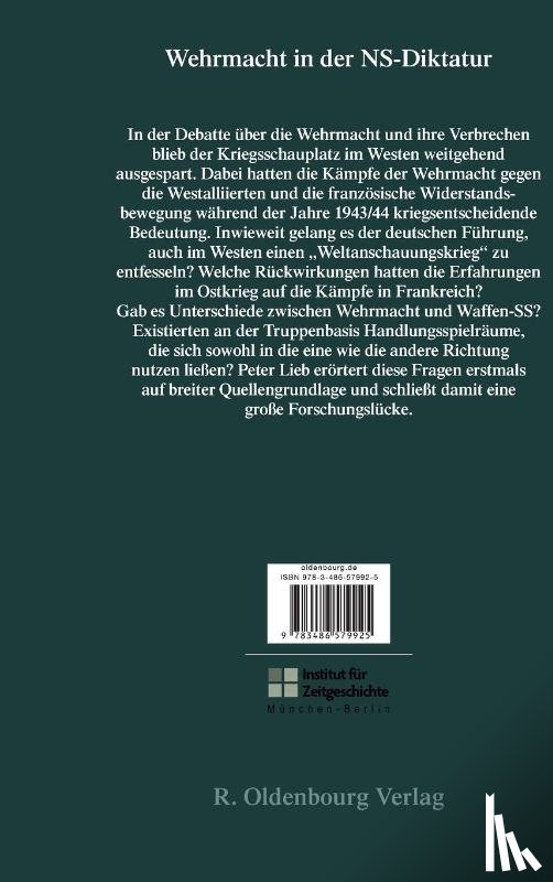 Lieb, Peter - Konventioneller Krieg Oder NS-Weltanschauungskrieg?