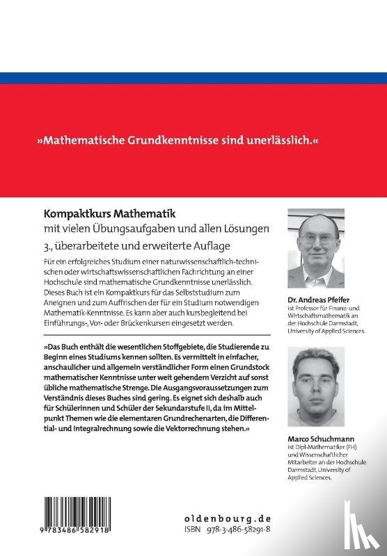 Pfeifer, Andreas, Schuchmann, Marco - Kompaktkurs Mathematik