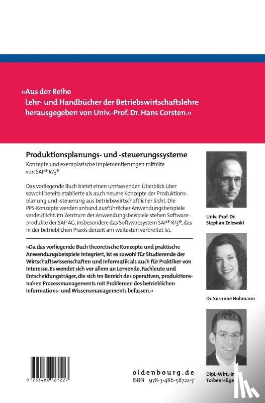 Zelewski, Stephan, Hohmann, Susanne, Hugens, Torben - Produktionsplanungs- und -steuerungssysteme