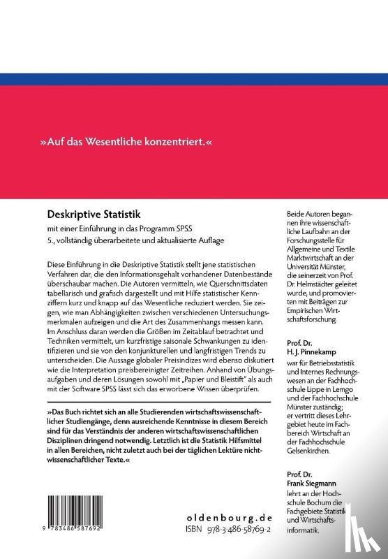 Pinnekamp, Heinz-Jurgen, Siegmann, M Frank - Deskriptive Statistik