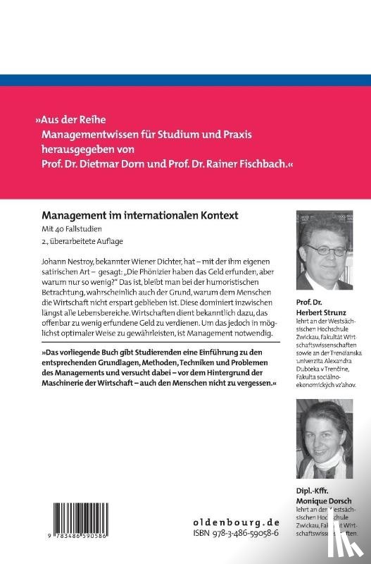 Strunz, Herbert, Dorsch, Monique - Management Im Internationalen Kontext