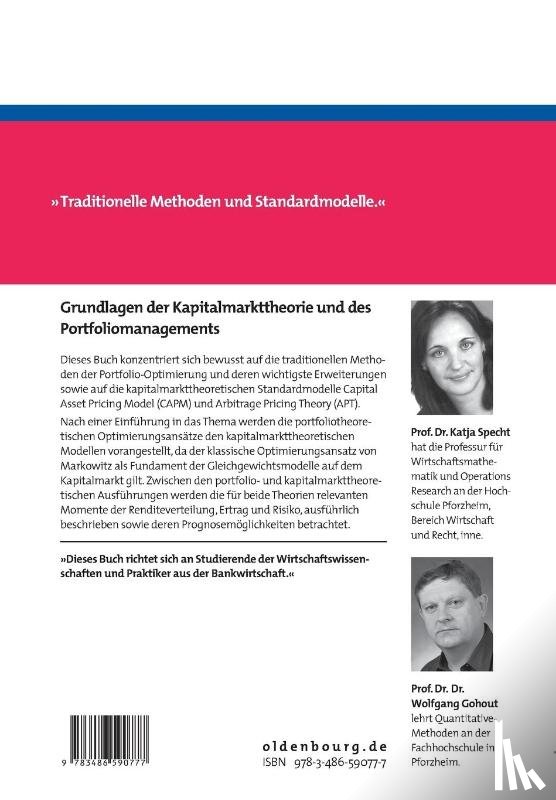 Specht, Katja, Gohout, Wolfgang - Grundlagen Der Kapitalmarkttheorie Und Des Portfoliomanagements