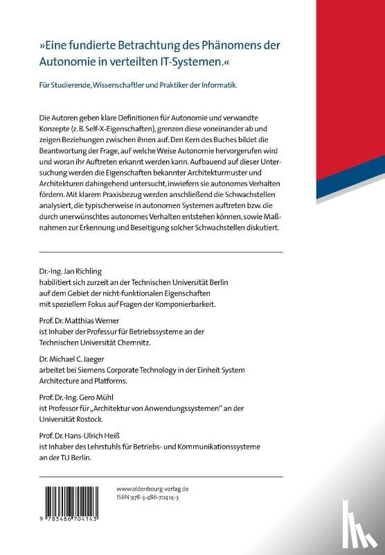 Richling, Jan, Werner, Matthias, Jaeger, Michael C, Muhl, Gero - Autonomie in verteilten IT-Architekturen