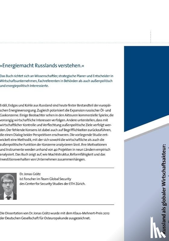 Gratz, Jonas - Russland ALS Globaler Wirtschaftsakteur: Handlungsressourcen Und Strategien Der OEl- Und Gaskonzerne