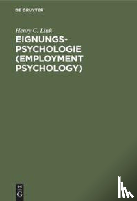Link, Henry C - Eignungs-Psychologie (Employment Psychology)