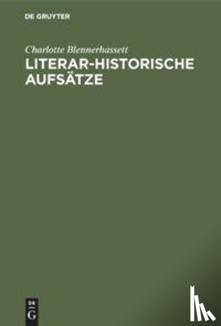 Blennerhassett, Charlotte - Literar-Historische Aufsatze