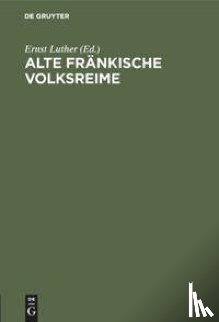  - Alte Frankische Volksreime