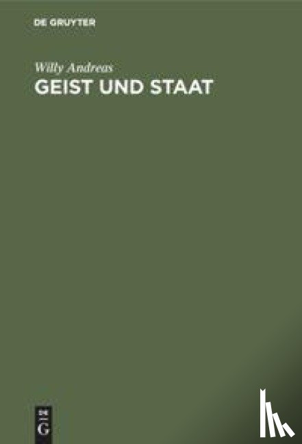 Andreas, Willy - Geist Und Staat