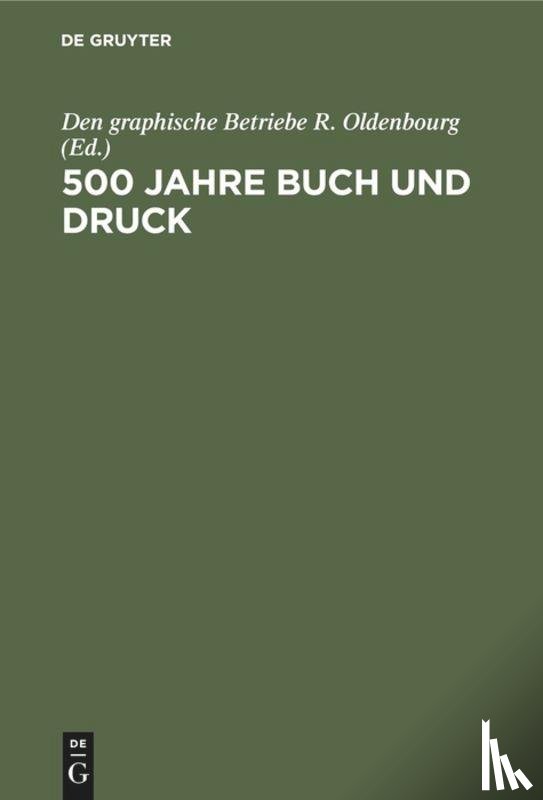  - 500 Jahre Buch Und Druck