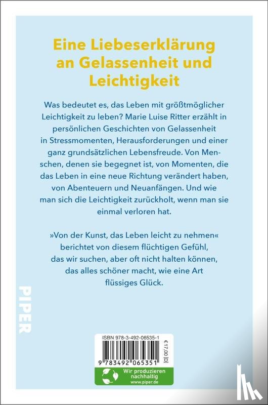 Ritter, Marie Luise - Von der Kunst, das Leben leicht zu nehmen