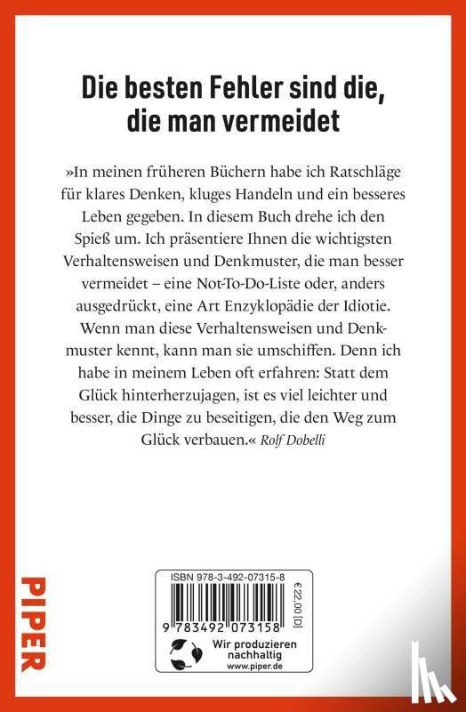 Dobelli, Rolf - Die Not-To-Do-Liste
