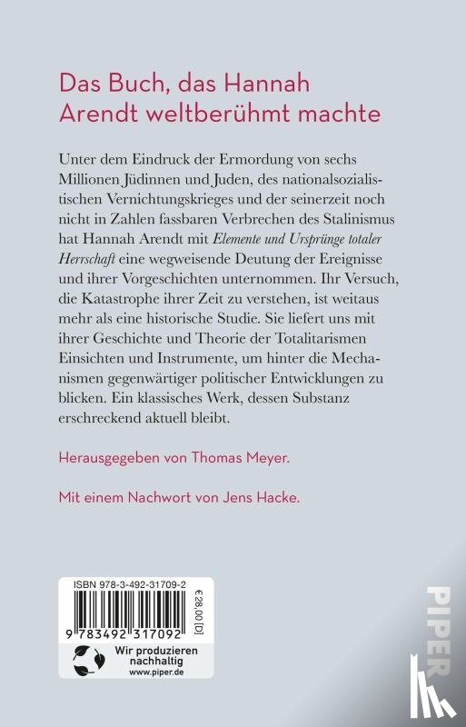 Arendt, Hannah - Elemente und Ursprünge totaler Herrschaft