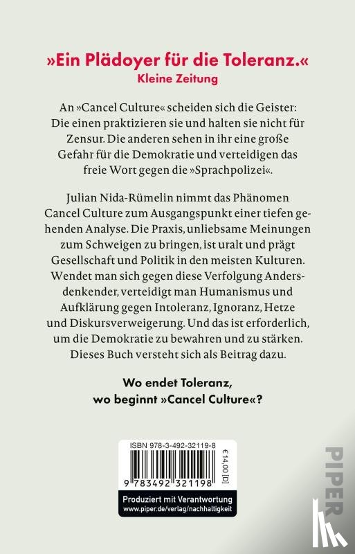 Nida-Rümelin, Julian - 'Cancel Culture' - Ende der Aufklärung?