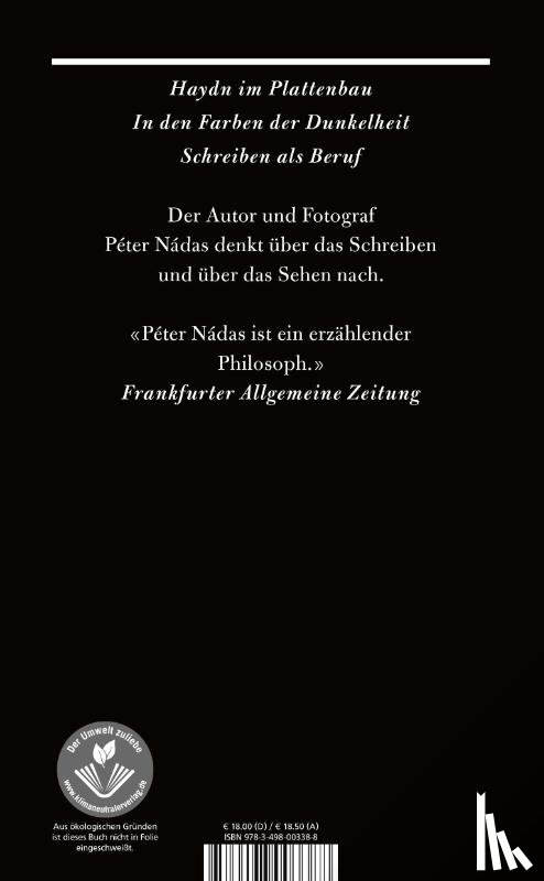 Nádas, Péter - Schreiben als Beruf