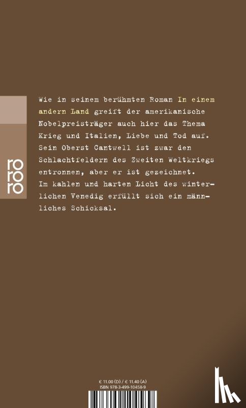 Hemingway, Ernest - Über den Fluß und in die Wälder
