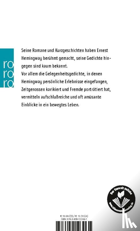 Hemingway, Ernest - Sämtliche Gedichte